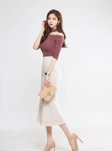 高挑美模紧身包臀裙优雅知性美