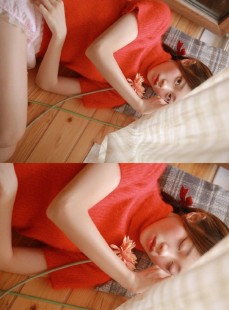 短裤美女修长美腿室内个人写真